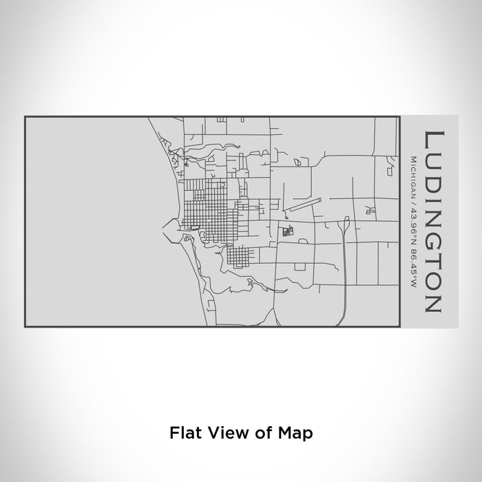 Rendered View of Ludington Michigan Map Engraving on 17oz Stainless Steel Insulated Cola Bottle