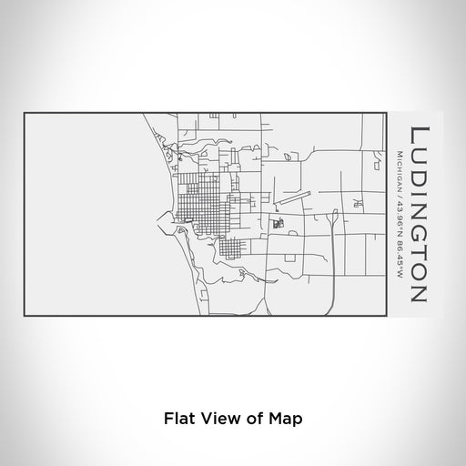 Rendered View of Ludington Michigan Map Engraving on 17oz Stainless Steel Insulated Cola Bottle in White