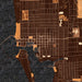 Ludington Michigan Map Print in Ember Style Zoomed In Close Up Showing Details