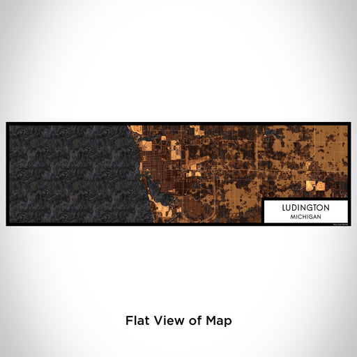 Flat View of Map Custom Ludington Michigan Map Enamel Mug in Ember