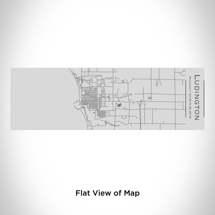 Rendered View of Ludington Michigan Map Engraving on 10oz Stainless Steel Insulated Cup with Sipping Lid