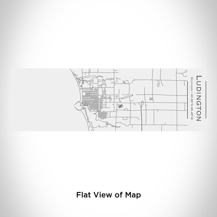 Rendered View of Ludington Michigan Map Engraving on 10oz Stainless Steel Insulated Cup with Sliding Lid in White