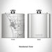 Rendered View of Ludington Michigan Map Engraving on 6oz Stainless Steel Flask