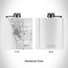 Rendered View of Ludington Michigan Map Engraving on 6oz Stainless Steel Flask in White