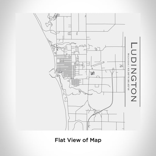 Rendered View of Ludington Michigan Map Engraving on 17oz Stainless Steel Insulated Tumbler in White