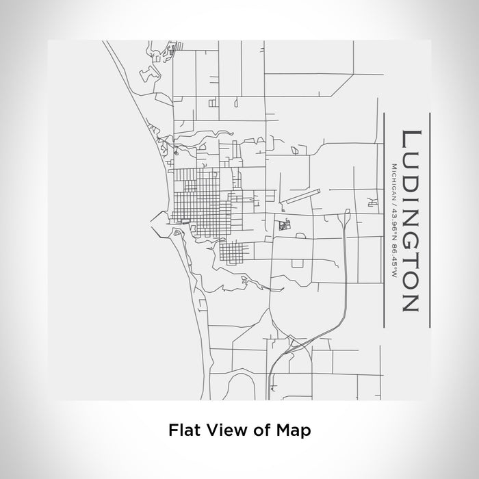 Rendered View of Ludington Michigan Map Engraving on 17oz Stainless Steel Insulated Tumbler in White