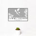 12x18 Lummi Island Washington Map Print Landscape Orientation in Classic Style With Small Cactus Plant in White Planter