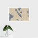 16x24 Lummi Island Washington Map Print Landscape Orientation in Afternoon Style With Tropical Plant Leaves in Water