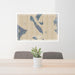 24x36 Lummi Island Washington Map Print Landscape Orientation in Afternoon Style Behind 2 Chairs Table and Potted Plant