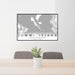 24x36 Lummi Island Washington Map Print Landscape Orientation in Classic Style Behind 2 Chairs Table and Potted Plant