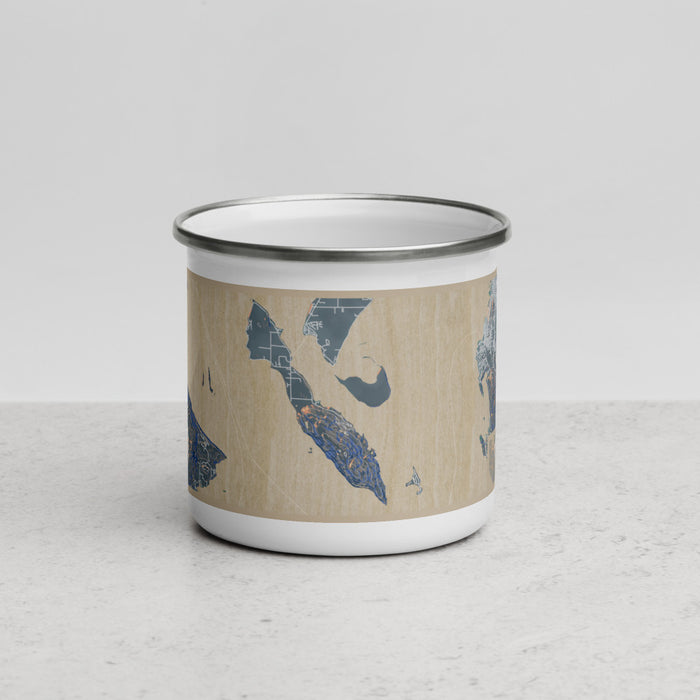 Front View Custom Lummi Island Washington Map Enamel Mug in Afternoon