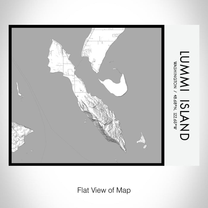 Rendered View of Lummi Island Washington Map on 20oz Stainless Steel Insulated Bottle with Bamboo Top with printed classic style map