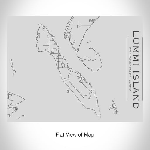 Rendered View of Lummi Island Washington Map on 20oz Stainless Steel Insulated Bottle with Bamboo Top