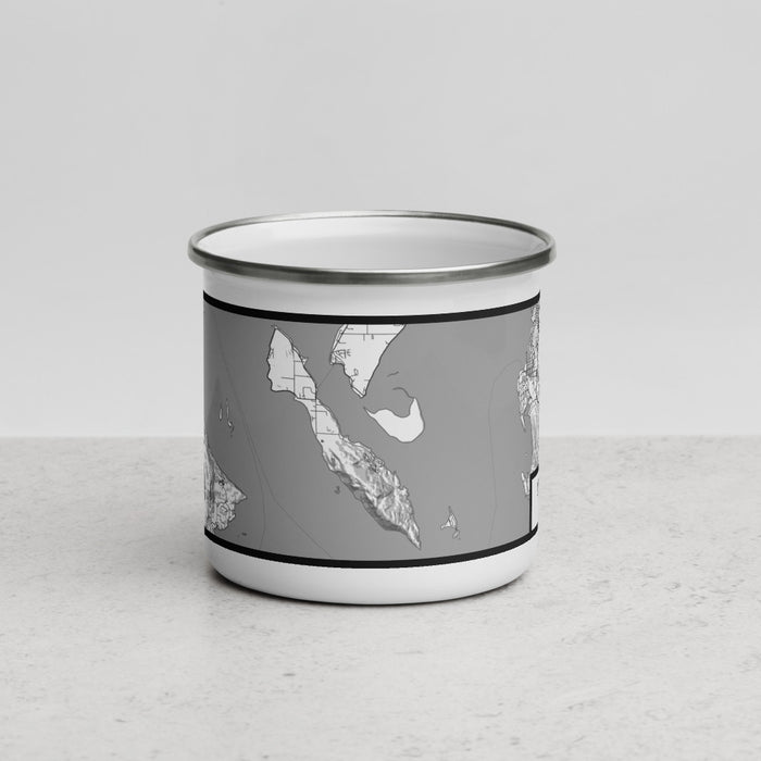 Front View Custom Lummi Island Washington Map Enamel Mug in Classic