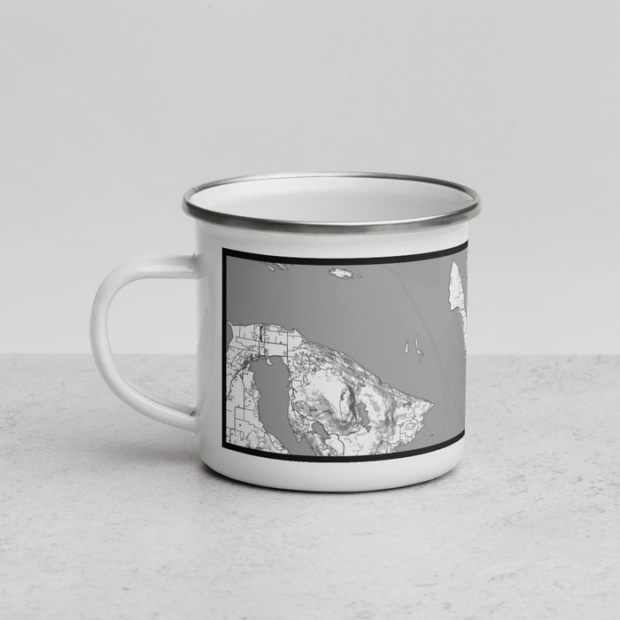 Left View Custom Lummi Island Washington Map Enamel Mug in Classic