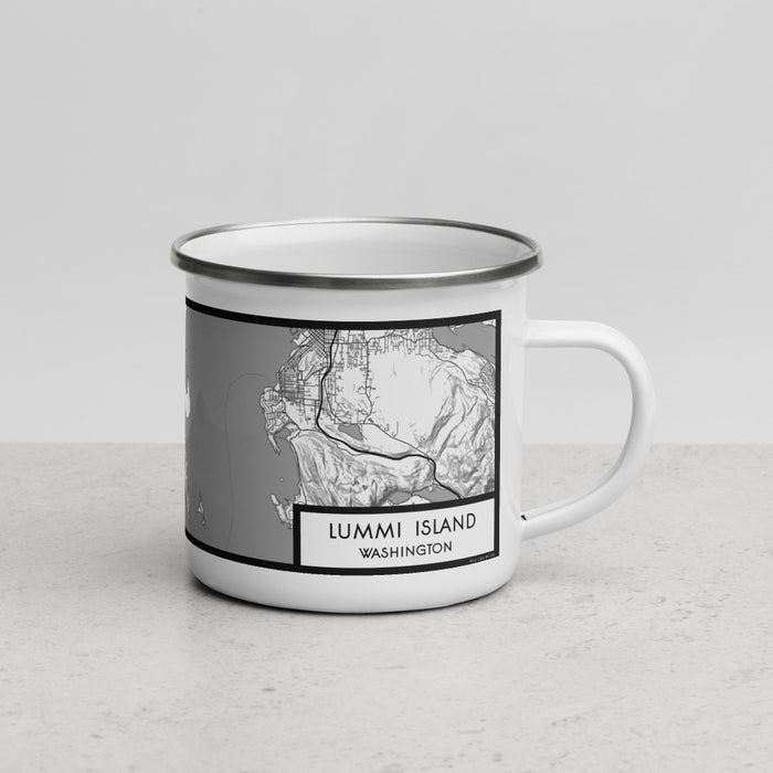 Right View Custom Lummi Island Washington Map Enamel Mug in Classic