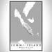 Lummi Island Washington Map Print Portrait Orientation in Classic Style With Shaded Background