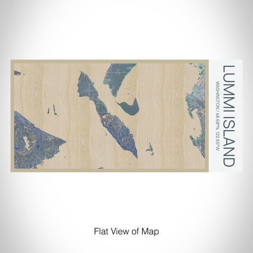 Rendered View of Lummi Island Washington Map on 17oz Stainless Steel Insulated Bottle with printed afternoon style map