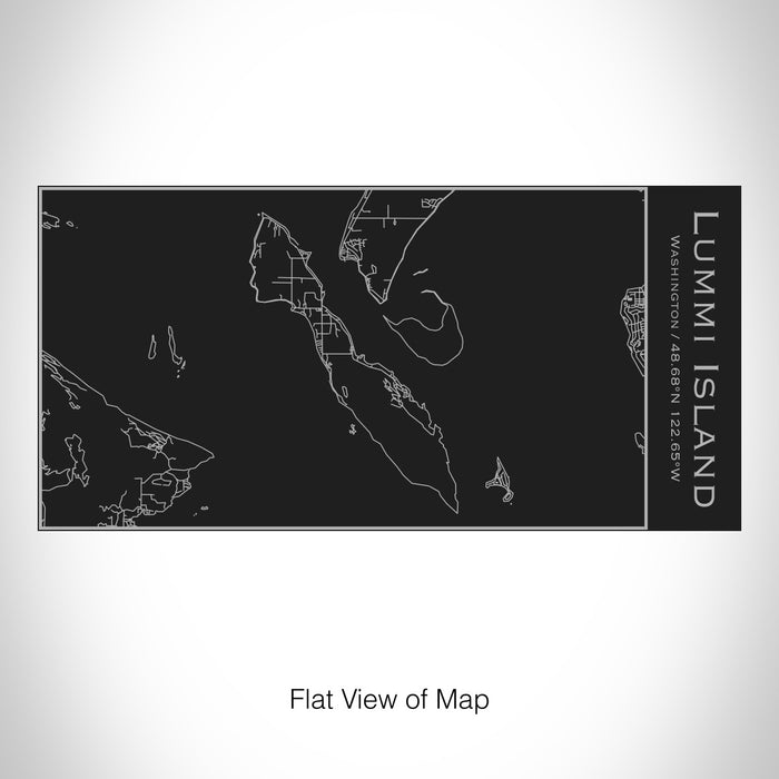 Rendered View of Lummi Island Washington Map on 17oz Stainless Steel Insulated Cola Bottle in Black