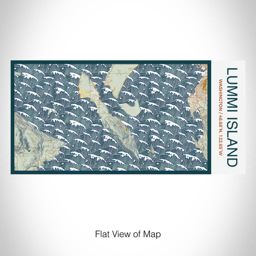 Rendered View of Lummi Island Washington Map on 17oz Stainless Steel Insulated Bottle with printed woodblock style map