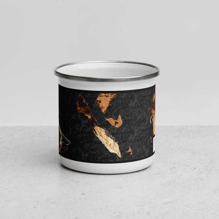 Front View Custom Lummi Island Washington Map Enamel Mug in Ember