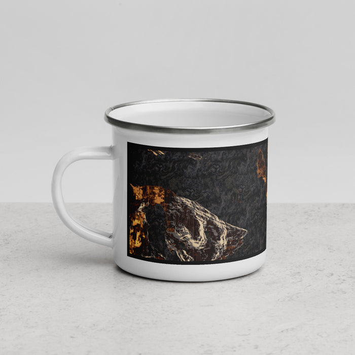 Left View Custom Lummi Island Washington Map Enamel Mug in Ember