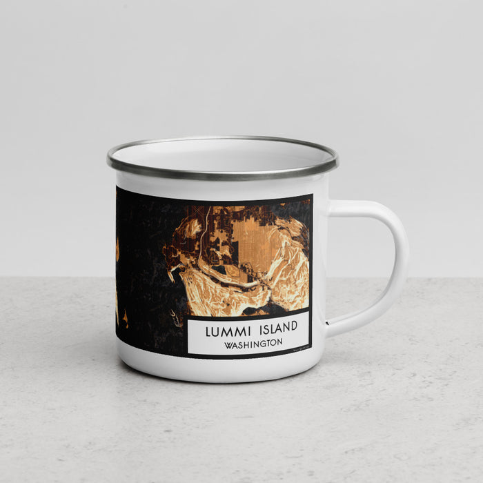 Right View Custom Lummi Island Washington Map Enamel Mug in Ember