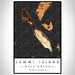Lummi Island Washington Map Print Portrait Orientation in Ember Style With Shaded Background