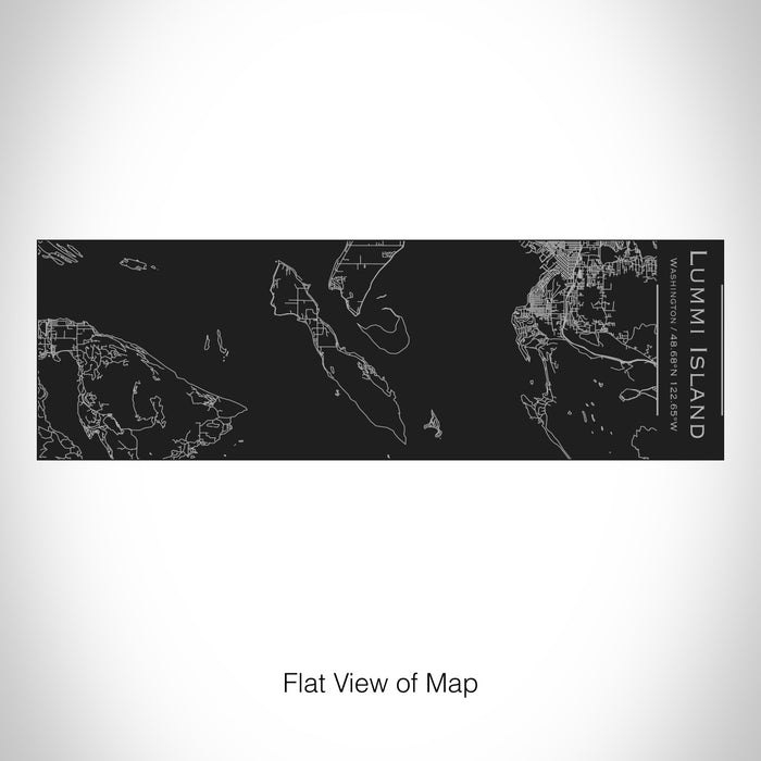 Rendered View of Lummi Island Washington Map on 10oz Stainless Steel Insulated Cup with Sliding Lid in Black