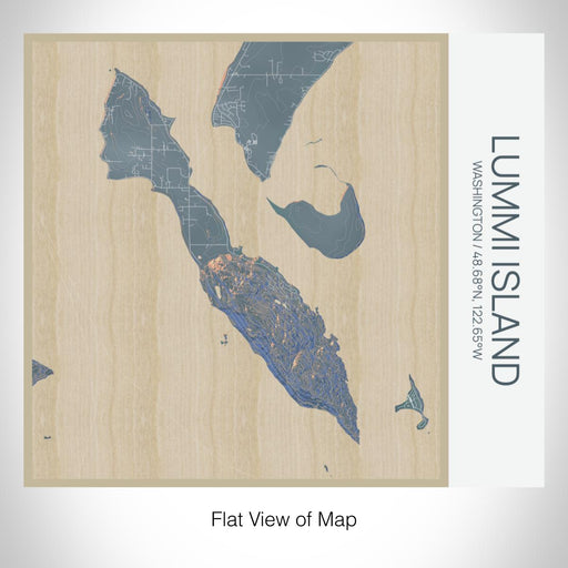 Rendered View of Lummi Island Washington Map on 17oz Stainless Steel Insulated Tumbler in Afternoon Map Style