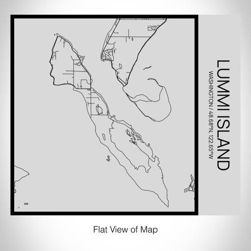 Rendered View of Lummi Island Washington Map on 17oz Stainless Steel Insulated Tumbler in Tactile Lines with Succulent in Background