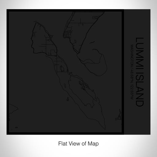Rendered View of Lummi Island Washington Map on 17oz Stainless Steel Insulated Tumbler in Matte Black with Tactile Lines