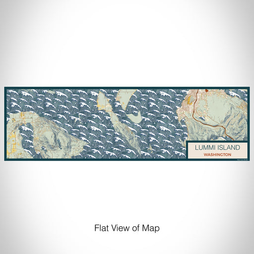 Flat View of Map Custom Lummi Island Washington Map Enamel Mug in Woodblock