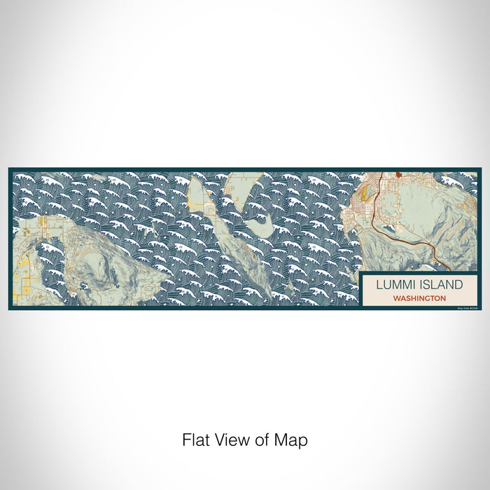 Flat View of Map Custom Lummi Island Washington Map Enamel Mug in Woodblock