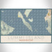 Lummi Island Washington Map Print Landscape Orientation in Woodblock Style With Shaded Background