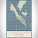 Lummi Island Washington Map Print Portrait Orientation in Woodblock Style With Shaded Background