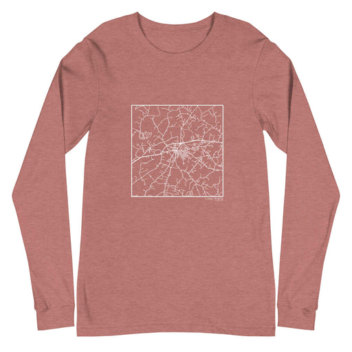 Luray Virginia  Map Unisex Long-Sleeve T-shirt with City inscription in Heather Mauve