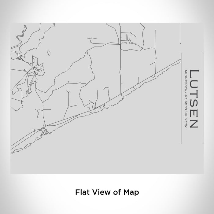 Rendered View of Lutsen Minnesota Map Engraving on 20oz Stainless Steel Insulated Bottle with Bamboo Top