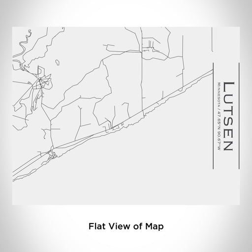 Rendered View of Lutsen Minnesota Map Engraving on 20oz Stainless Steel Insulated Bottle with Bamboo Top in White