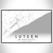 Lutsen Minnesota Map Print Landscape Orientation in Classic Style With Shaded Background