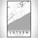 Lutsen Minnesota Map Print Portrait Orientation in Classic Style With Shaded Background