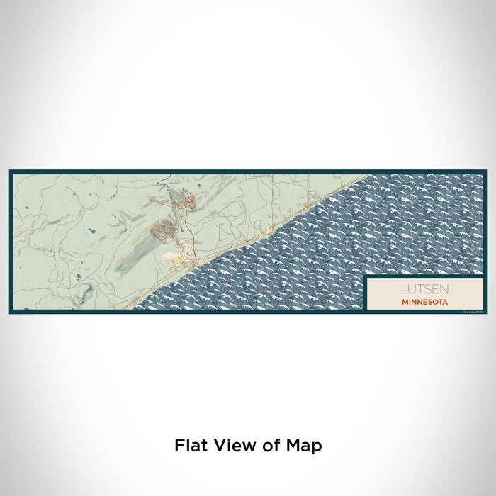 Flat View of Map Custom Lutsen Minnesota Map Enamel Mug in Woodblock