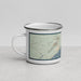 Left View Custom Lutsen Minnesota Map Enamel Mug in Woodblock