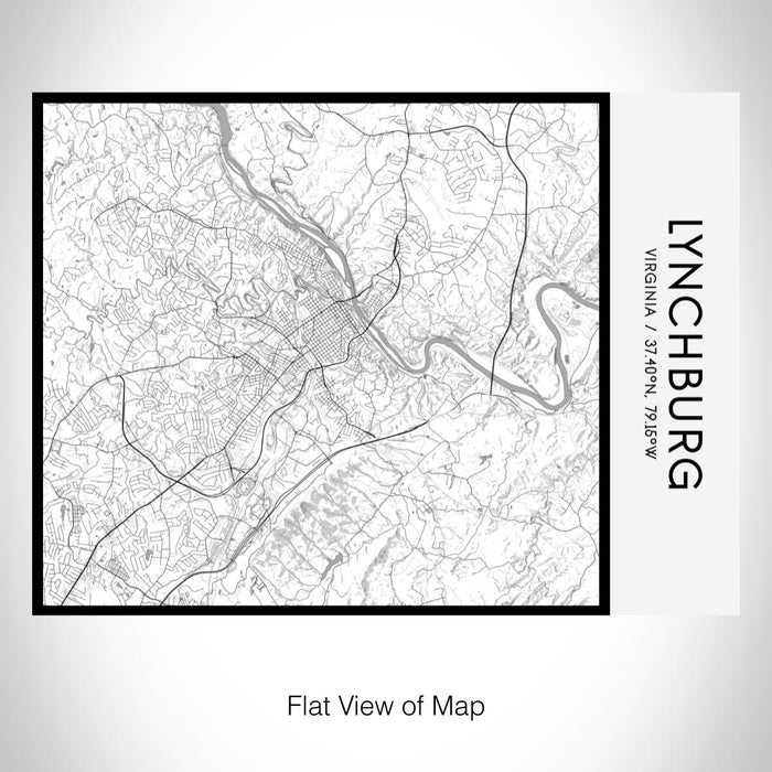 Rendered View of Lynchburg Virginia Map on 20oz Stainless Steel Insulated Bottle with Bamboo Top with printed classic style map