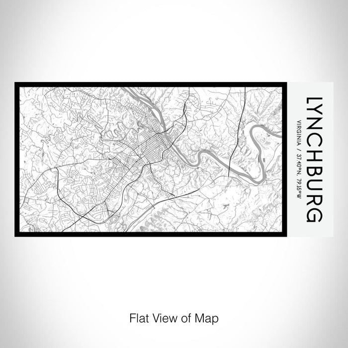 Rendered View of Lynchburg Virginia Map on 17oz Stainless Steel Insulated Bottle with printed classic style map
