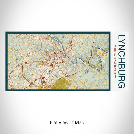 Rendered View of Lynchburg Virginia Map on 17oz Stainless Steel Insulated Bottle with printed woodblock style map