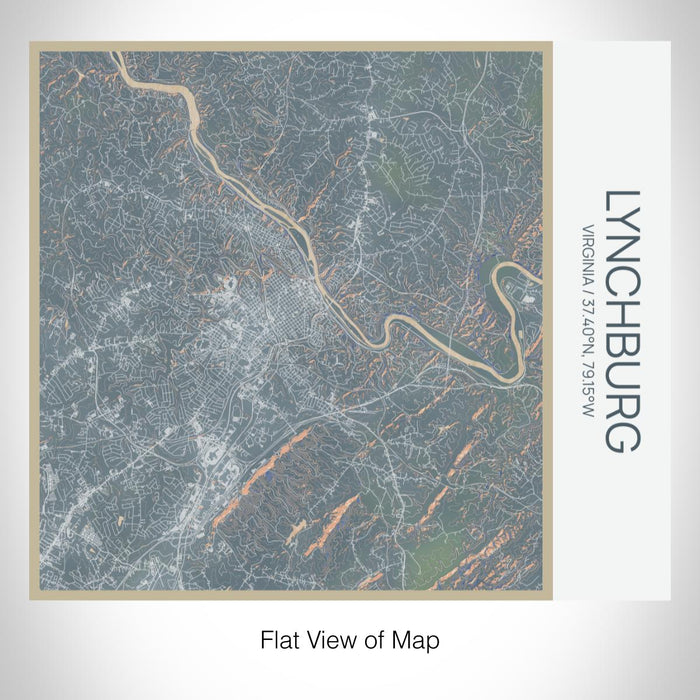 Rendered View of Lynchburg Virginia Map on 17oz Stainless Steel Insulated Tumbler in Afternoon Map Style