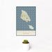 12x18 Mackinac Island Michigan Map Print Portrait Orientation in Woodblock Style With Small Cactus Plant in White Planter