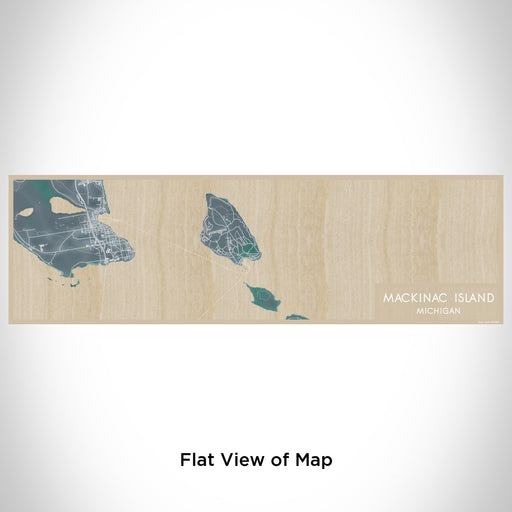 Flat View of Map Custom Mackinac Island Michigan Map Enamel Mug in Afternoon