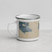 Left View Custom Mackinac Island Michigan Map Enamel Mug in Afternoon